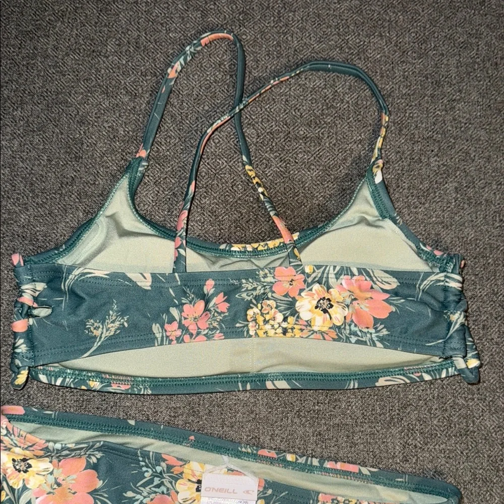 ONEILL Floral girls Bikini Set in Teal and Pink - Picture 5 of 9